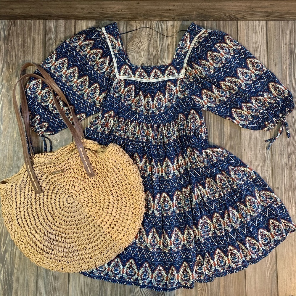 Umgee Boho Balloon Sleeve Dress